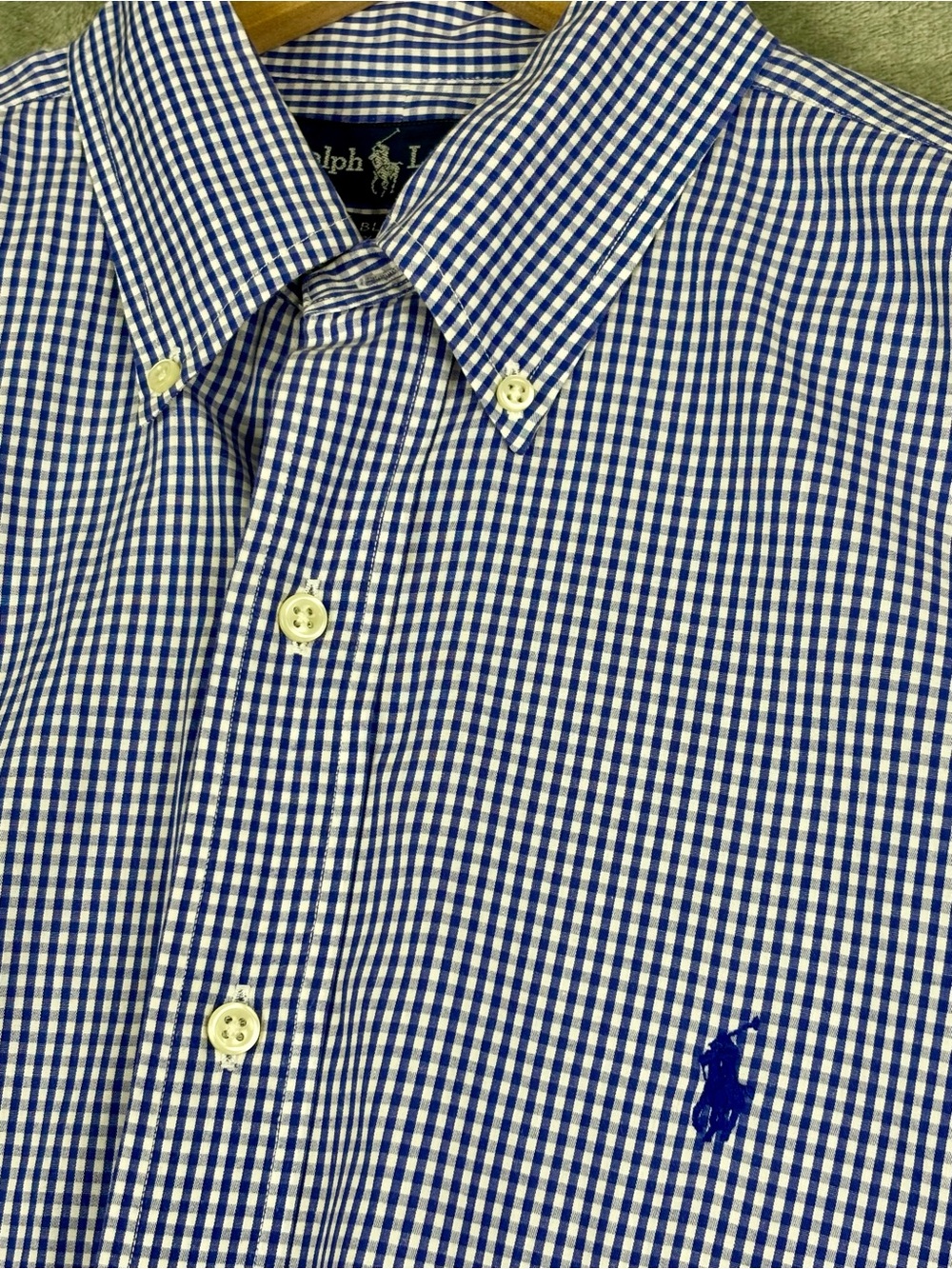 Ralph Lauren Blake Shirt Men Medium Purple Gingham Check Button Down‎